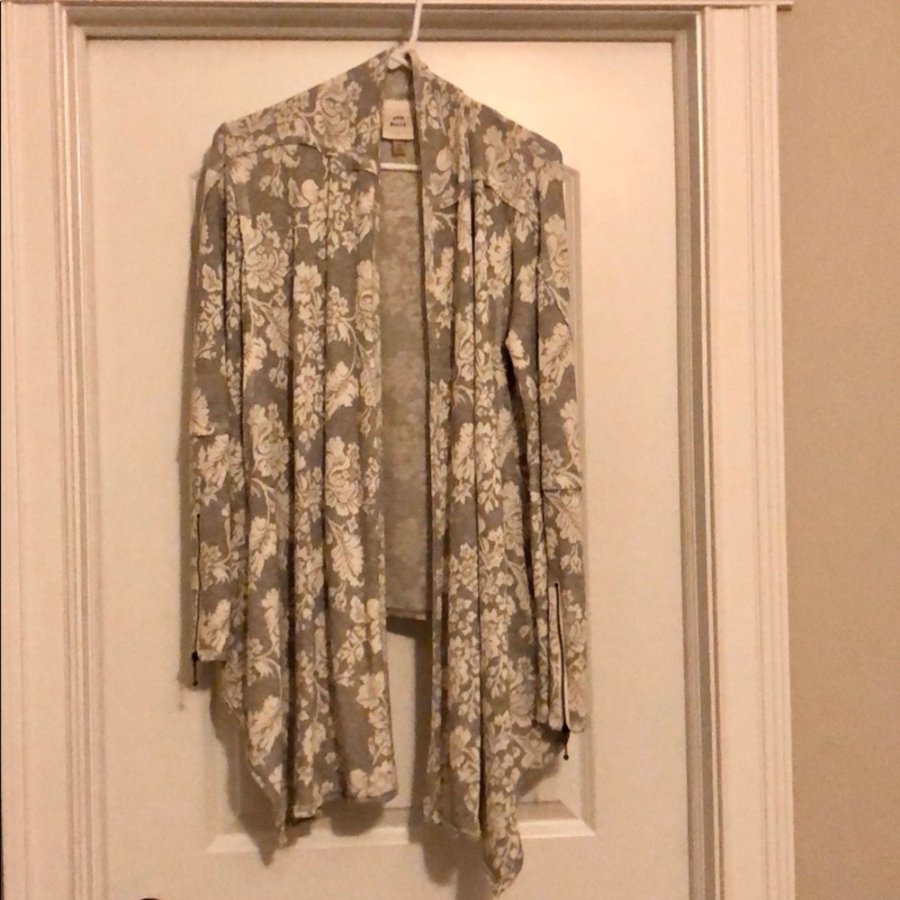 Grey floral cardigan